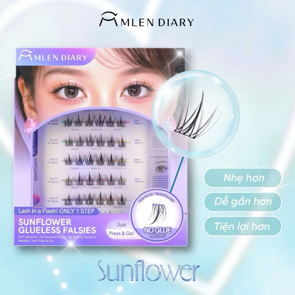 MLEN DIARY Mi tự dính siêu bền mi tự nhiên không cộm | NHÍM HOUSE
