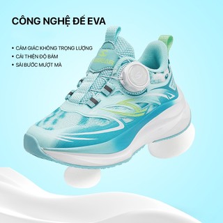 Giày trẻ em Hobibear AS8661 xanh trắng có khóa xoay, giày thể thao đế mềm cho bé