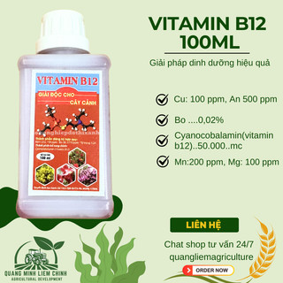 Chế phẩm vitamin B12 chống sốc và giải độc cho cây trồng, hoa kiểng (chai 100ml)