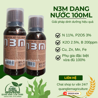 Phân bón lá kích rễ N3M dạng nước - mạnh mẽ hơn, đậm đặc hơn (hũ 100ml)