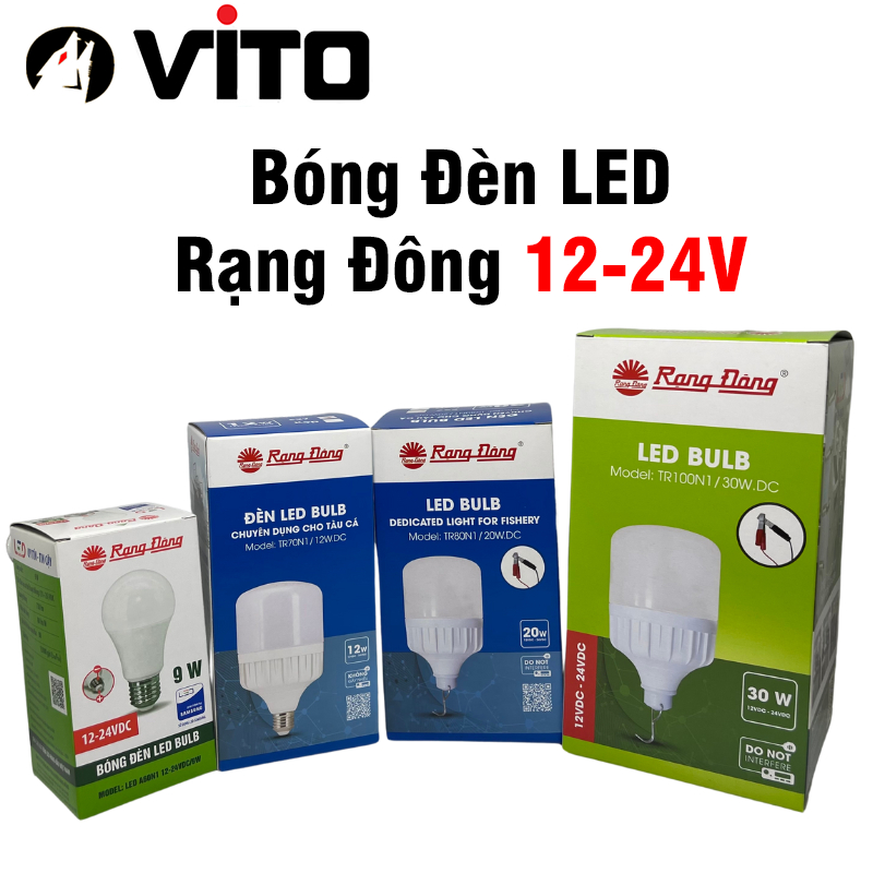 Bóng Đèn Led 12-24V DC Rạng Đông Chui Xoáy E27 Công Suất 7W 9W 12W 30W ...