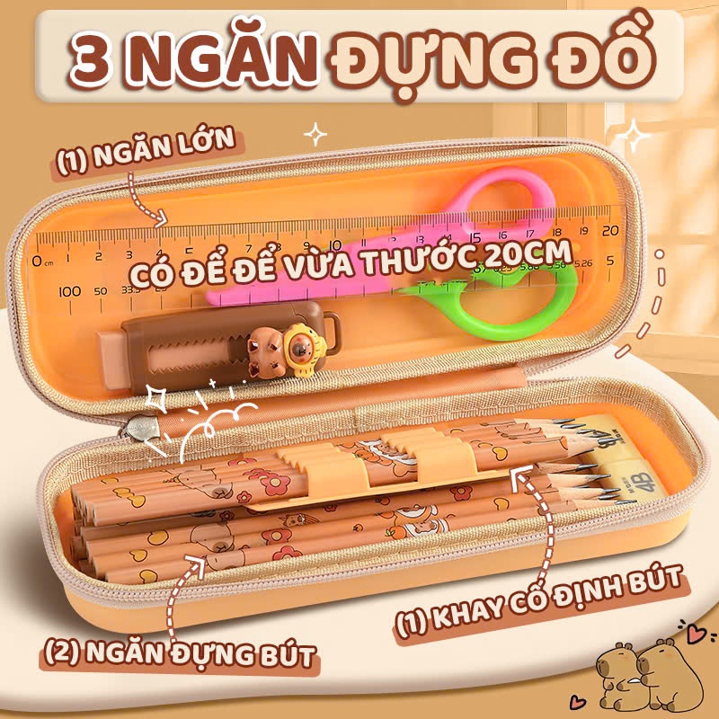 Hộp Bút Thiết Kế Độc Đáo  Nhiều Ngăn , Hộp Bút Rộng Giá Rẻ Dành Cho Học Sinh Nhân Viên Văn Phòng