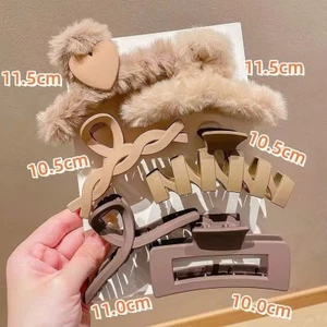 SET KẸP TÓC LÔNG CÀNG CUA 6 MÓN MÀU NÂU NUDE PHONG CÁCH HÀN QUỐC