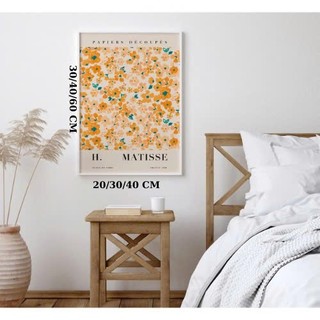 Tranh Treo Tường Canvas Hoa Nhí Tone Vàng Cam - Tranh Trang Trí Phòng Khách, Phòng Ngủ, Quán Cafe,