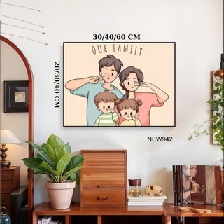 Tranh Gia ĐÌnh Ngộ Nghĩnh Vui Nhộn Canvas NEW942 - Tranh Trang Trí Phòng Ngủ, Phòng Khách, Làm Quà Tặng...