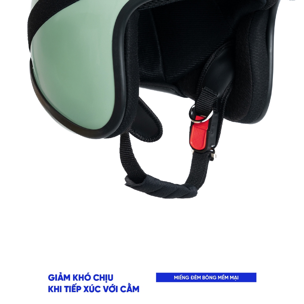Mũ Bảo Hiểm 3/4 Alien Local Brand Chính Hãng City Cycle kèm kính lót vải mè dày cao cấp freesize