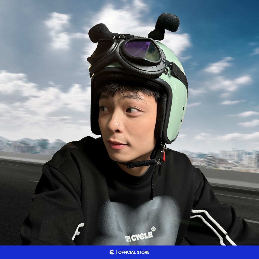 Mũ Bảo Hiểm 3/4 Alien Local Brand Chính Hãng City Cycle kèm kính lót vải mè dày cao cấp freesize