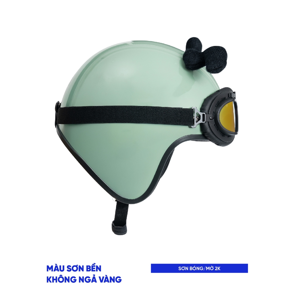 Mũ Bảo Hiểm 3/4 Alien Local Brand Chính Hãng City Cycle kèm kính lót vải mè dày cao cấp freesize