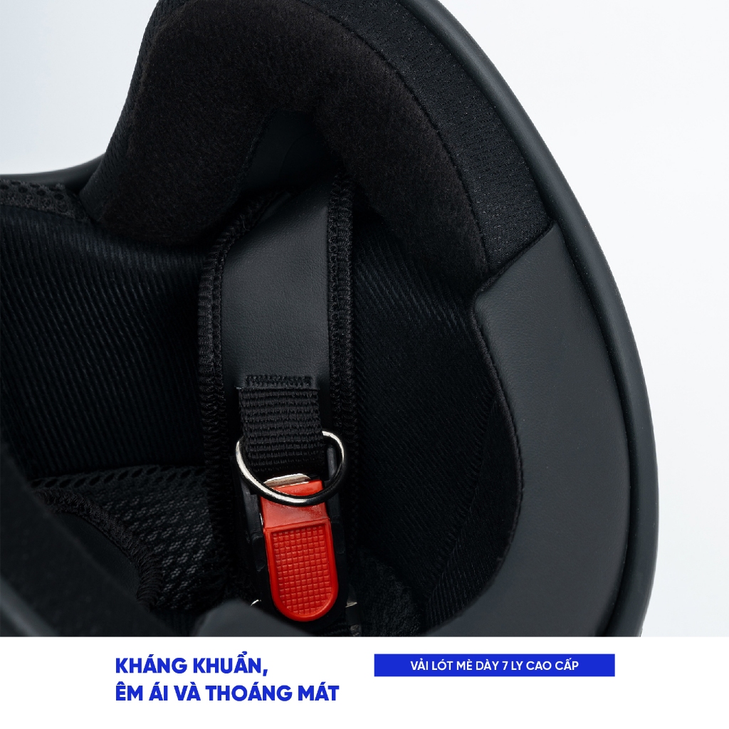 Mũ Bảo Hiểm 3/4 Alien Local Brand Chính Hãng City Cycle kèm kính lót vải mè dày cao cấp freesize