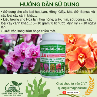 Phân bón lá Siêu Lân AC NPK 10-60-10 + TE Á Châu - chuyên gia tạo mầm hoa (hũ 100gram)