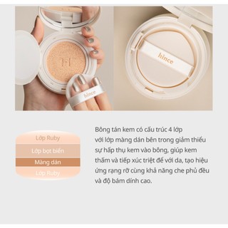 Cushion căng bóng thuần chay hince Second Skin Glow Cushion 12g