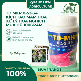 Phân bón lá vi lượng TD MKP 0-52-34 Thiên Di, kích tạo mầm hoa xử lý hoa nghịch mùa (hũ 100 gram)