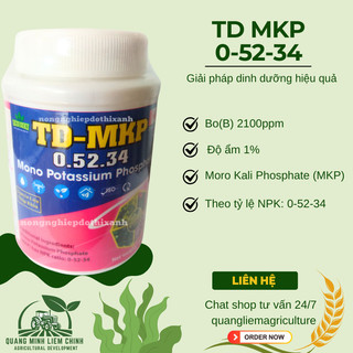 Phân bón lá vi lượng TD MKP 0-52-34 Thiên Di, kích tạo mầm hoa xử lý hoa nghịch mùa (hũ 100 gram)