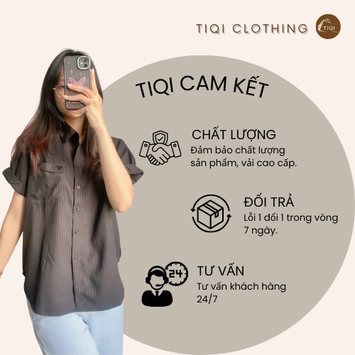 Áo Sơ Mi Tay Ngắn Gập Gấu Cotton Lụa Mềm Mại, Sơ Mi Nữ Kẻ Sọc Form Vừa Nhiều Màu Dễ Phối Đồ