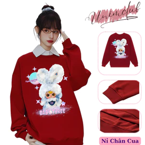 Áo Sweater Three Baby V3 Thỏ Thị Trấn Rabbit Form Rộng Unisex Nam Nữ Vải Nỉ Chân Cua SWTV32