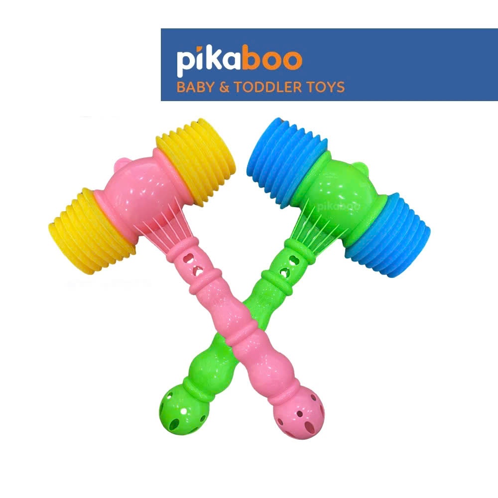Ảnh Búa nhựa hơi 2 đầu Pikaboo, chất liệu nhựa ABS an toàn, kích thích trí tuệ và tư duy phản xạ cho bé 1