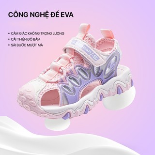 Sandal bé gái Hobibear bít mũi AU8173 hồng pastel, dép quai hậu cho bé đi học