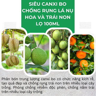 Phân vi lượng siêu Canxi Bo, xanh lá, hoa và trái non lọ Bình Điền Vươn Xanh (hũ 100ml)