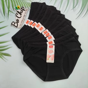Quần Lót Nữ Bigsize Màu Đen Size 35-110 ký Chất Vải Mềm Mại Co Giãn Tốt [ ĐEN COTTON] - Đồ Lót Bơ Chip