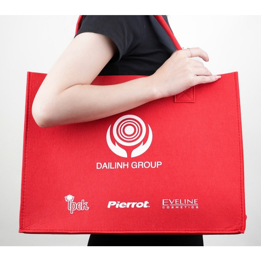 Túi vải dạ nhãn hiệu Dailinhgroup màu đỏ