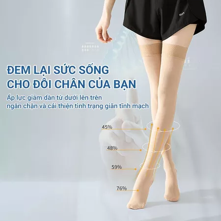 Vớ Y Khoa Giảm Suy Giãn Tĩnh Mạch Chân Áp Lực Chuẩn 23-32 mmHg – Chống Tê Bì, Mỏi Chân, Chuột Rút, Phù Chân