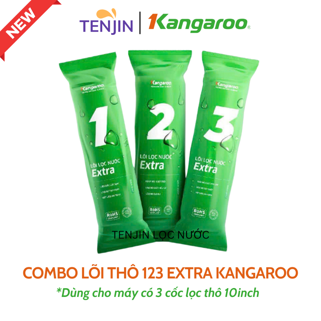 Combo 5 Lõi Lọc Kangaroo gồm 123 RO50GPD ORP Chính Hãng Dùng Cho Máy Lọc Nước RO