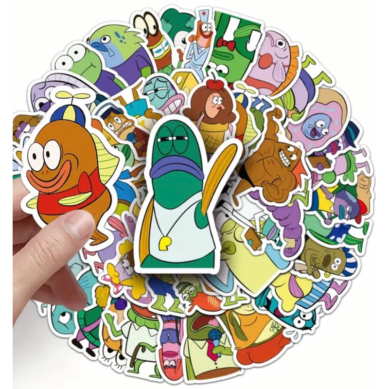 60 Sticker Nhân vật hoạt hình Cá Mát ( madfish ) siêu bựa trang trí mũ bảo hiểm xe đạp ly nước