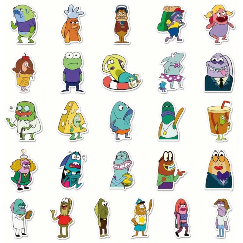 60 Sticker Fish Mad Sticker trang trí laptop,mũ bảo hiểm,vali chống nước.