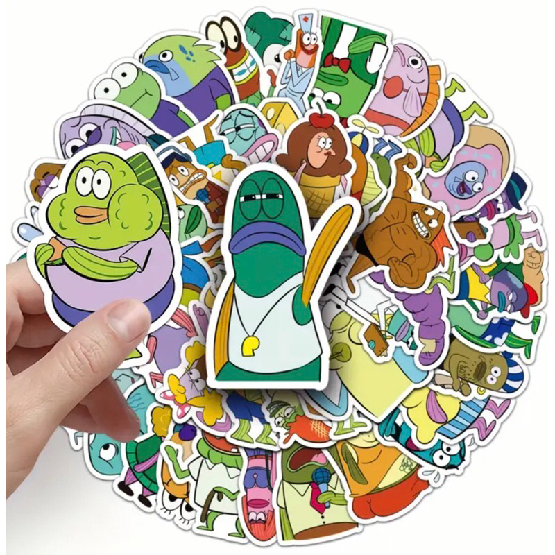 60 Sticker Nhân vật hoạt hình Cá Mát ( madfish ) siêu bựa trang trí mũ bảo hiểm xe đạp ly nước