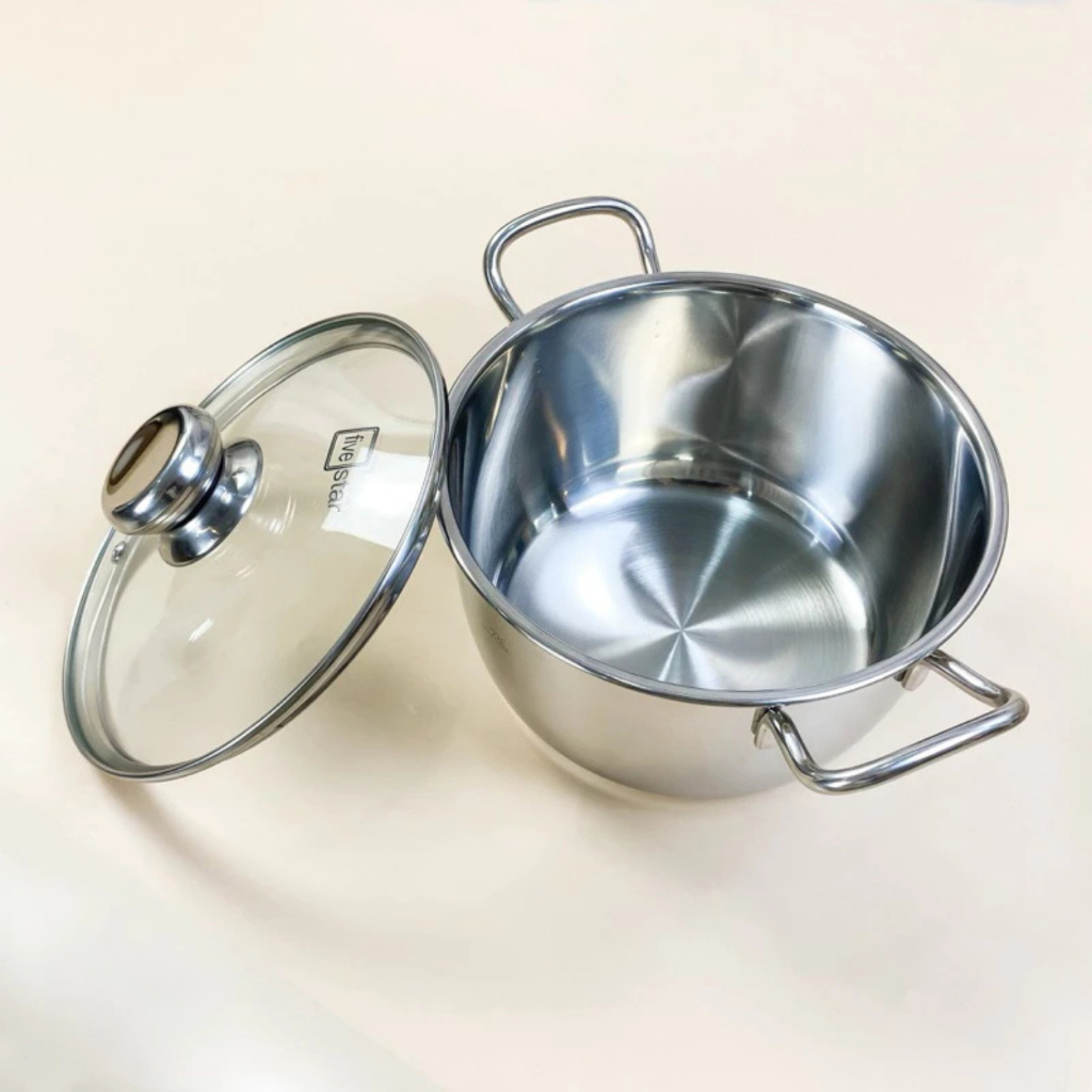 Ảnh Nồi Inox 304 cao cấp Fivestar Plus nắp kính, 3 đáy dùng được nhiều loại bếp size 16cm | 18cm | 20cm | 24cm 4