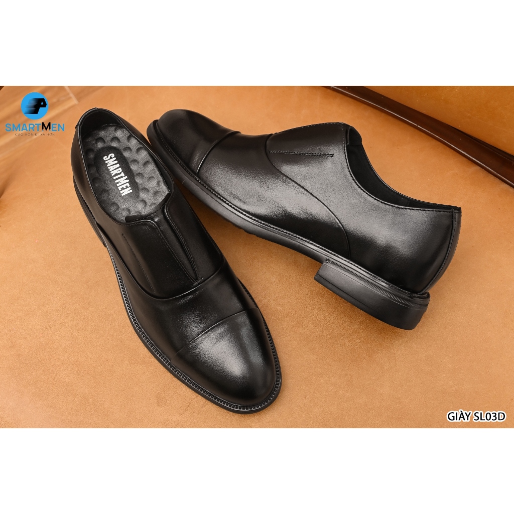 Ảnh Giày oxford không dây siêu nhẹ tăng chiều cao SmartMen SL-03 Đen 4