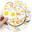 Set 60 Sticker Trứng ốp la Chống Nước Dán Laptop Vali Mũ Bảo Hiểm Sổ Tay