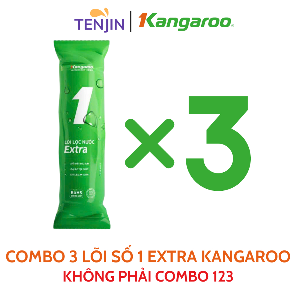 [Mã INBAU15 giảm 15K đơn 99K] Combo 3 Lõi Số 1 Extra (KHÔNG PHẢI COMBO 123) PP 5 Micron Kangaroo Chính Hãng