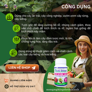 Phân Bón Sinh Học Ami Green  Tốt Rễ - Bật Mầm - Xanh Lá (100ml)