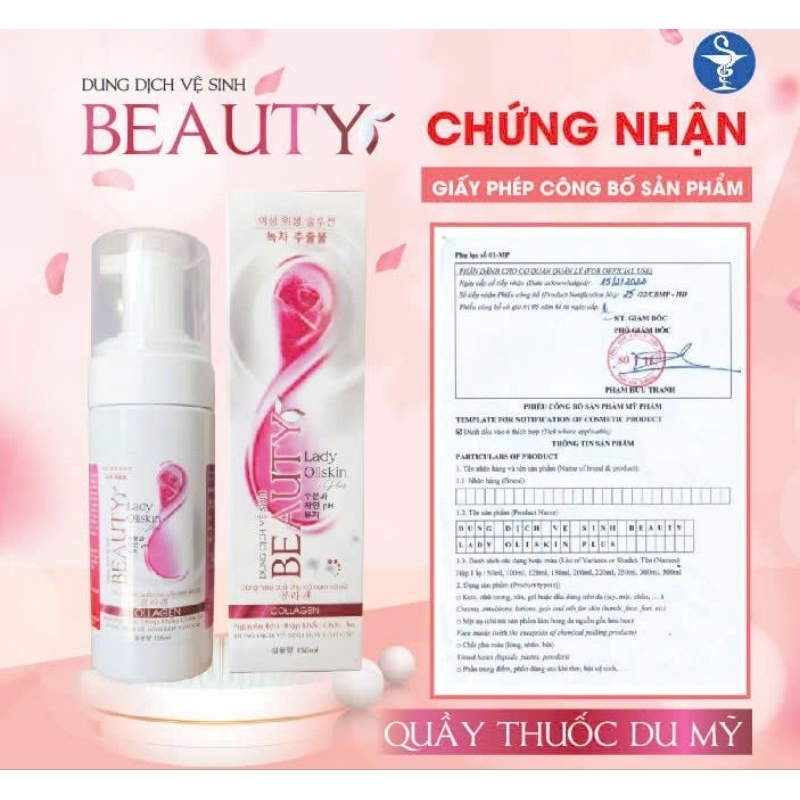 Dung Dịch Vệ Sinh Bọt Cao Cấp BEAUTYLADY- 150ml COLLAGEN Hỗ Trợ Làm Sạch Thơm