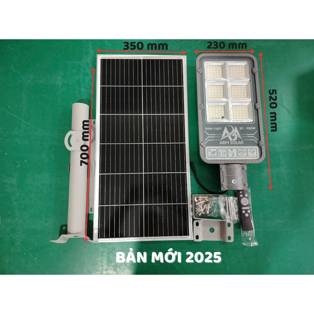 [1000W] Đèn Đường Năng Lượng Mặt Trời ABMSOLAR, Chiếu Sáng Đường Phố, Sân Vườn ,Chống Nước IP68 , Chất Liệu Nhôm Đúc