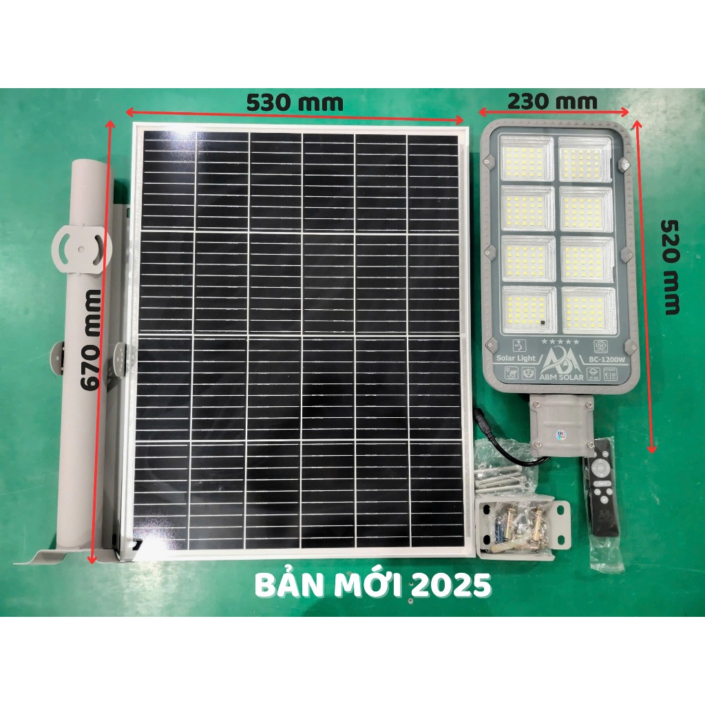 [1000W] Đèn Đường Năng Lượng Mặt Trời ABMSOLAR, Chiếu Sáng Đường Phố, Sân Vườn ,Chống Nước IP68 , Chất Liệu Nhôm Đúc