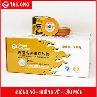 (Hộp 50 viên) Đá cắt inox TaiLong chuyên cắt sắt, inox 107x1.4x16mm