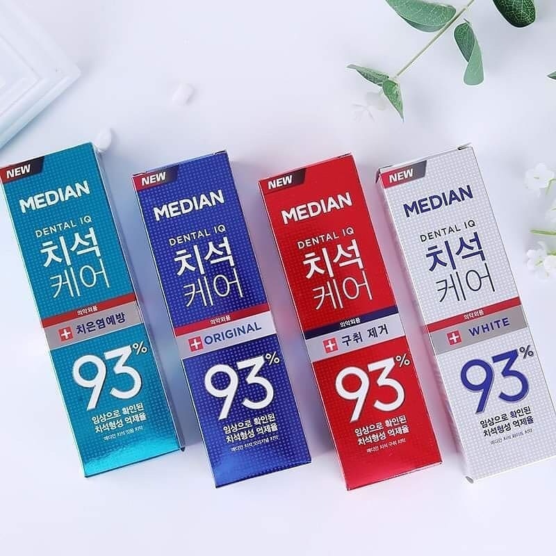 Kem Đánh Răng MEDIAN 93% Trắng Răng, Ngừa Mảng Bám, Chống Viêm Lợi, Giúp Hơi Thở Thơm Mát 120g