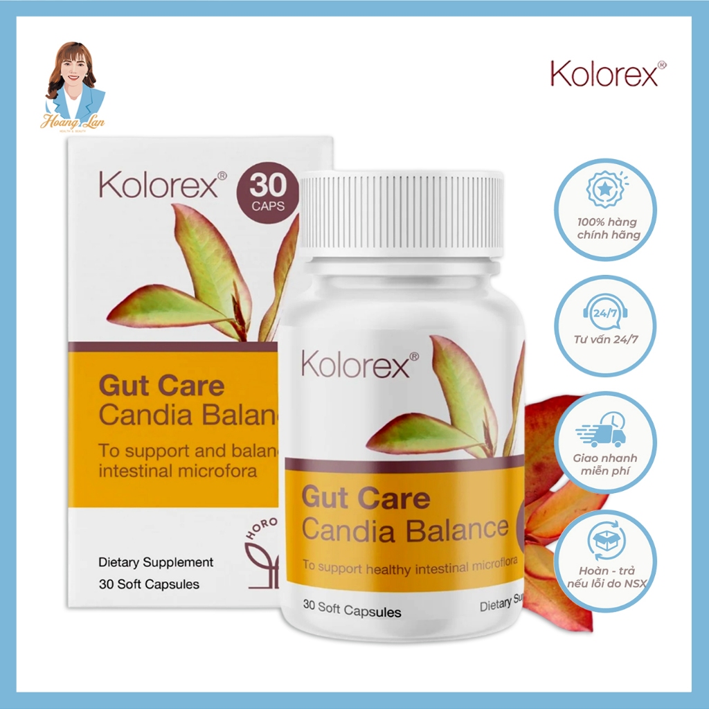 Viên uống nấm candida, ngứa vùng kín Kolorex Gut Care Candida Balance ...