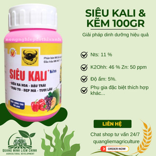 Phân Bón Lá Siêu Kali & Kẽm Hiệu Đầu Trâu  Ra Hoa, Đậu Trái, Đẹp Mã, Tươi Lâu (Hũ 100gram)