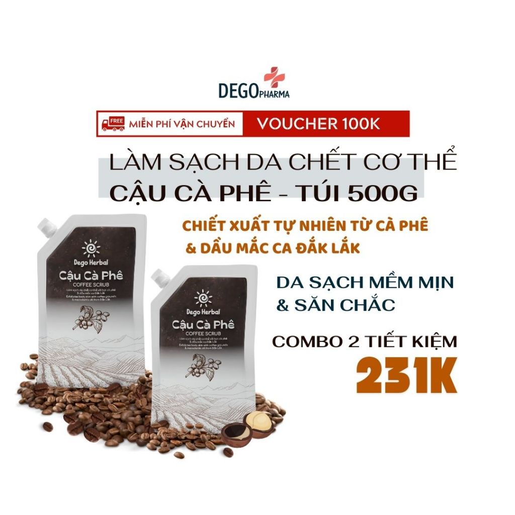 Ảnh Tẩy da chết body Cậu Cà Phê Dego - Chiết xuất cà phê Đắk Lắk làm sạch, mịn và sáng da 500G 2