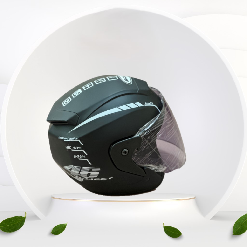 Nón bảo hiểm 3/4 bopa có kính đi phượt hàng chính hãng [ MÀU TRẮNG ]- Mũ bảo hiểm phượt chuẩn phượt VÒNG ĐẦU 52-60CM