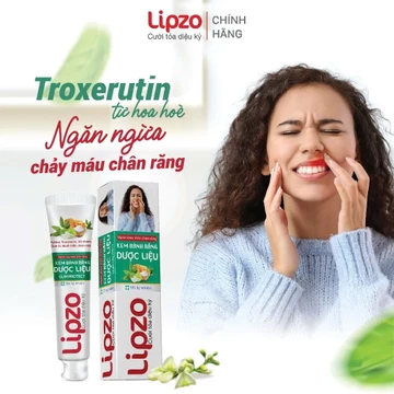 [Quà Tặng] Kem Đánh Răng Dược Liệu Lipzo, 6 Loại Dược Liệu Giúp Ngừa Chảy Máu Chân Răng, Tụt Nướu 19G