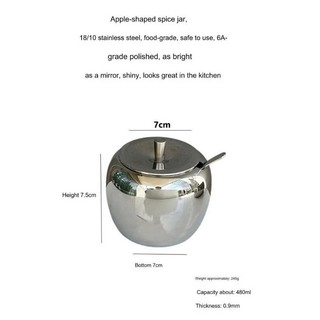 Hũ gia vị inox 316NDT cao cấp Oyatton [22]  Hình quả táo decor bếp đẹp