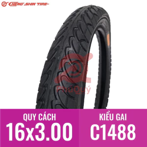 Vỏ Xe Điện 16x3.00 CHENG SHIN C1488 KHÔNG DÙNG RUỘT XE MÁY ĐIỆN