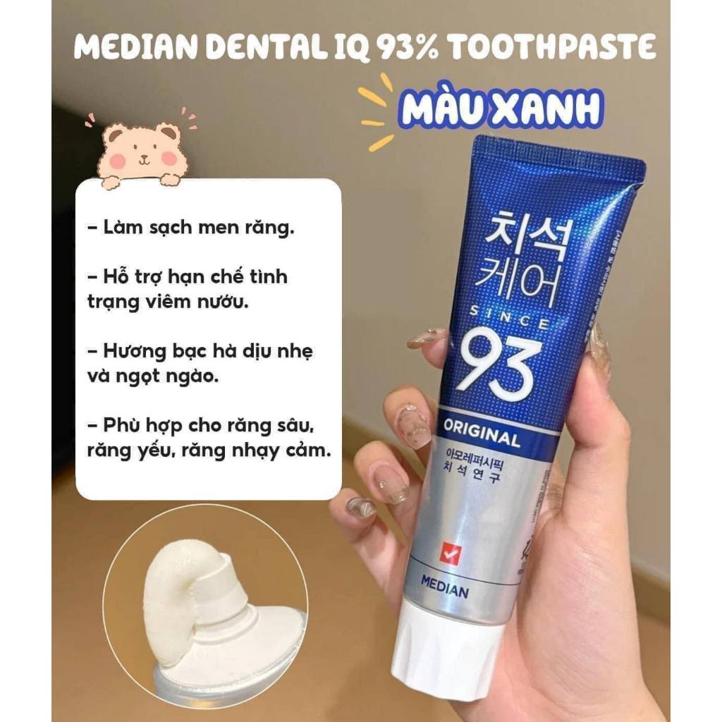 Kem đánh răng Median IQ 93% Tartar Toothpaste Original 120g ( màu xanh) Bảo Vệ Răng Miệng