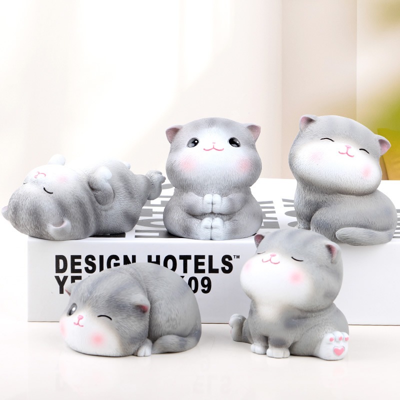 [COMBO] Set mô hình 5 mèo con SOUVENIRS, mô hình mèo mini để bàn màu ...