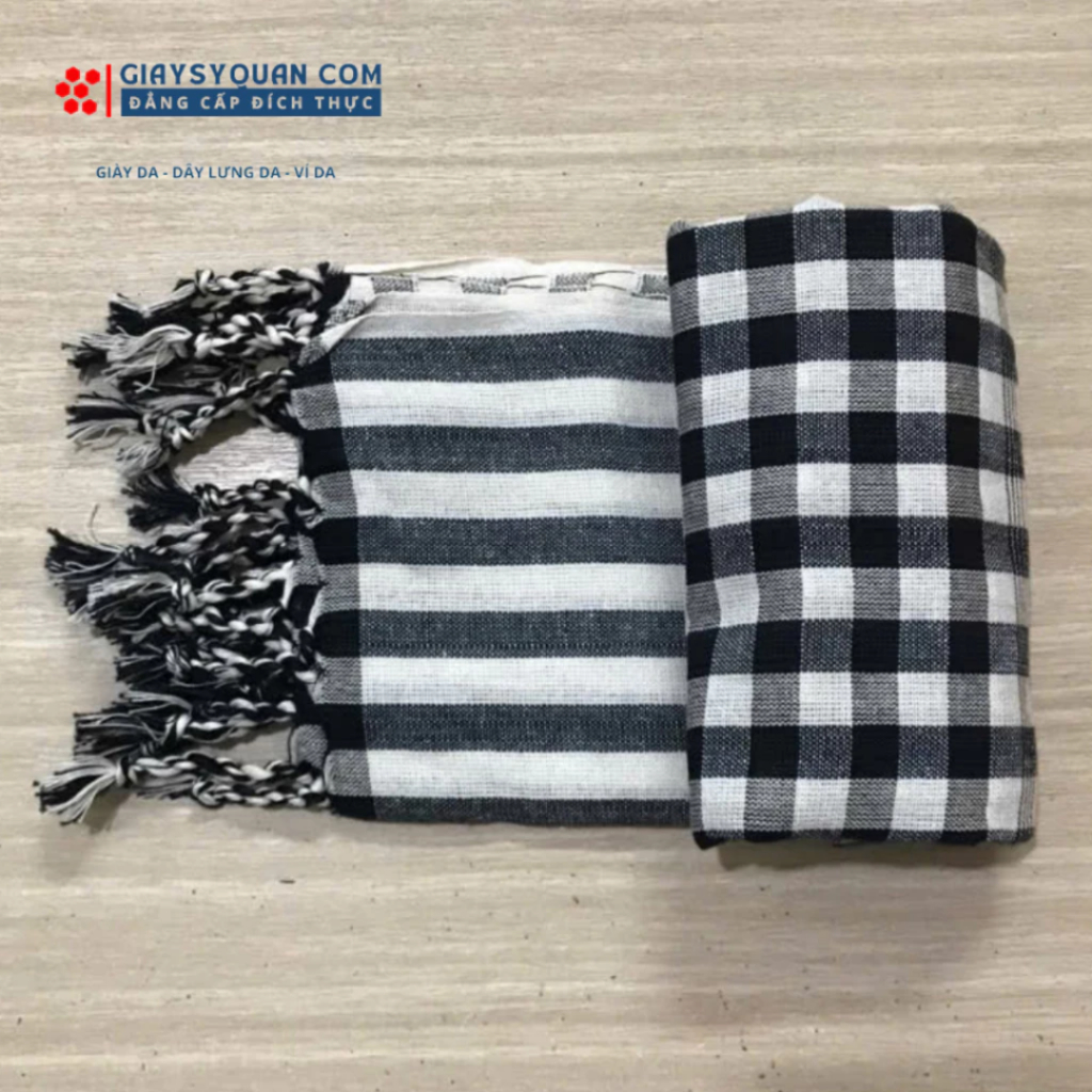 Khăn Rằn Cao Cấp Ô Vuông Lớn Chất Liệu 100% Cotton Mềm Mại