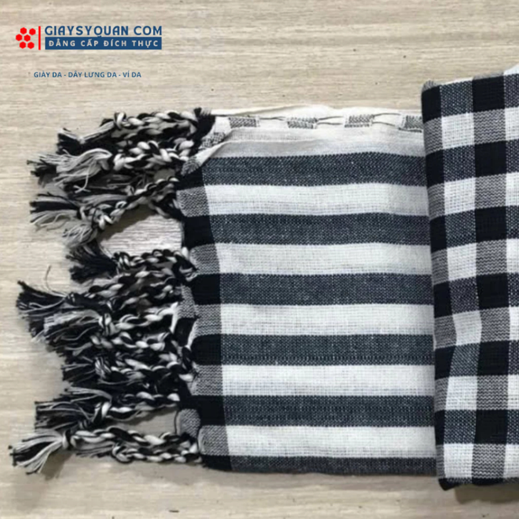 Khăn Rằn Cao Cấp Ô Vuông Lớn Chất Liệu 100% Cotton Mềm Mại